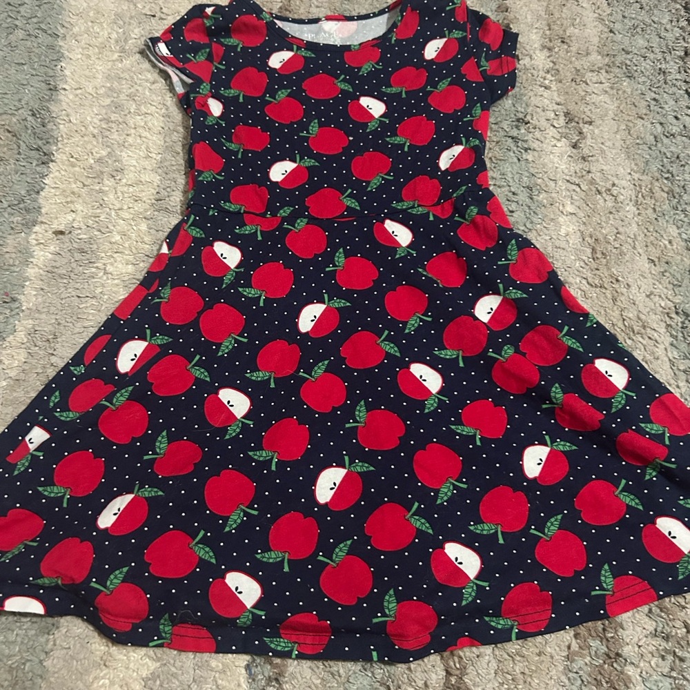 Apple Print Kids Dress